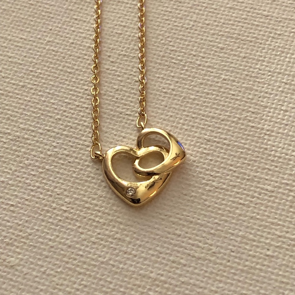 Gold-tone Heart Link Necklace